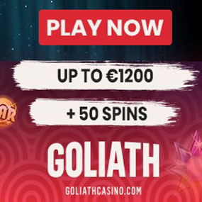 Beginnen Sie mit dem großartigen Willkommensangebot von Goliath Casinos, das Ihnen bis zu $1200 und 50 Freispiele bietet.